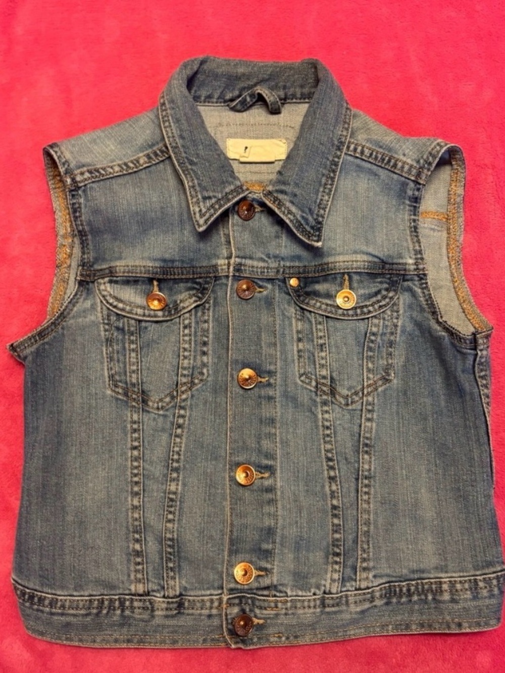 Denim Sleeveless Jacket Vest - Blue